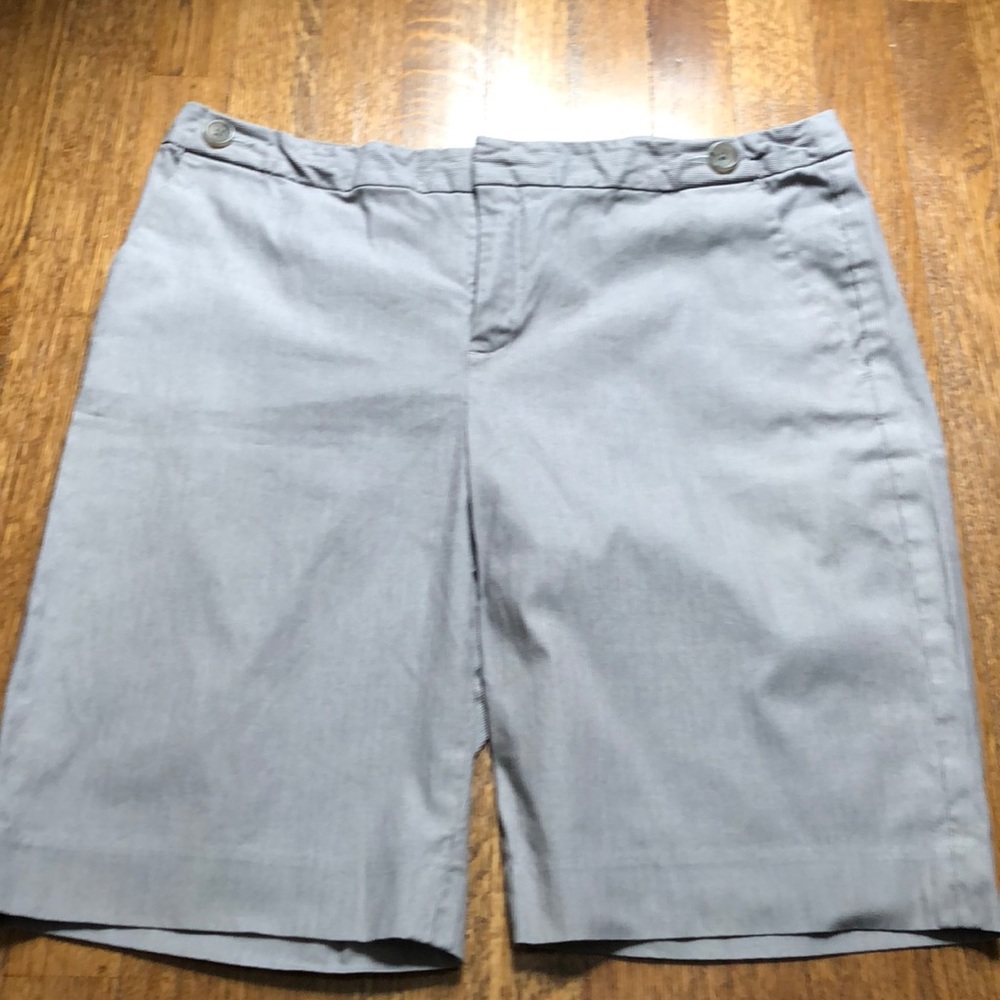 Banana Republic Gray White Stripe Bermuda Short 14